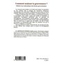 Comment analyser la gouvernance?