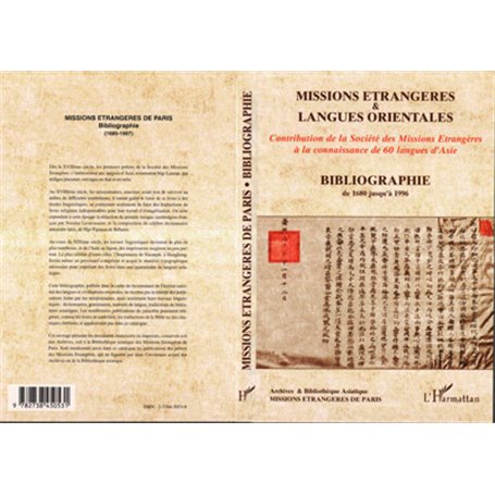Missions Etrangères et langues orientales