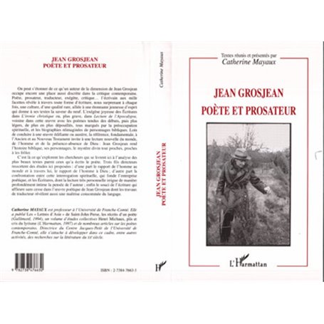 JEAN GROSJEAN POETE ET PROSATEUR