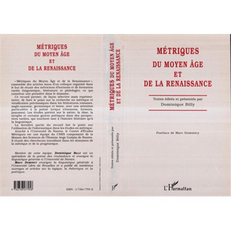 MÉTRIQUES DU MOYEN ÂGE ET DE LA RENAISSANCE