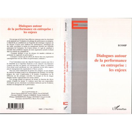 DIALOGUE AUTOUR DE LA PERFORMANCE EN ENTREPRISE : LES ENJEUX