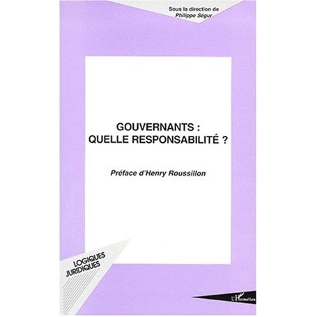 GOUVERNANTS : QUELLE RESPONSABILITÉ ?