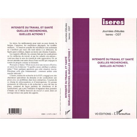 INTENSITE DU TAVAIL ET SANTÉ QUELLES RECHERCHES QUELLES ACTIONS ?