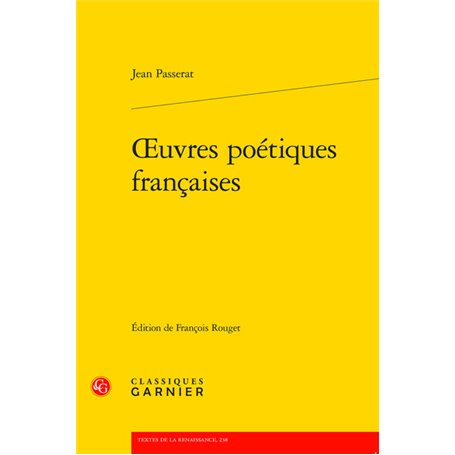 oeuvres poétiques françaises