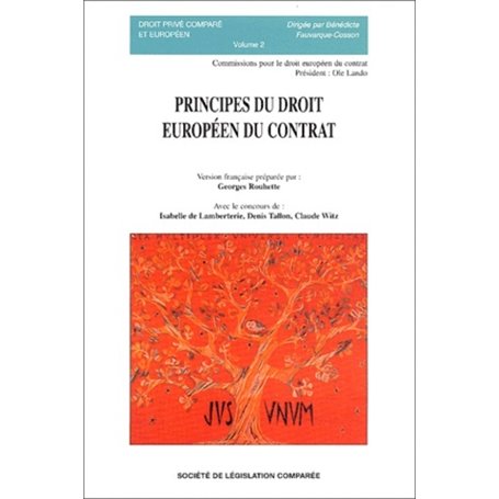PRINCIPES DU DROIT EUROPÉEN DU CONTRAT