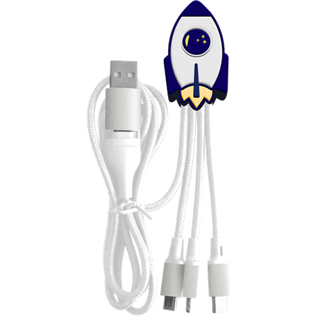 Câble 5 en 1 Andy XXL USB A+C/micro USB & USB C & Lightning 1m Burger