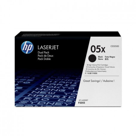 HP 05X Pack de 2 toners Noir grande capacité authentiques (CE505XD) 199,99 €