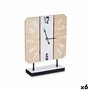 Horloge de table Blanc Métal Bois MDF 22 x 28 x 7 cm (6 Unités)