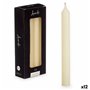 Ensemble de Bougies Crème 2 x 2 x 20 cm (12 Unités)