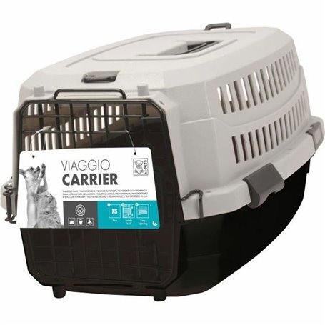 Cage de Transport MPETS Chien 68 x 47,6 x 45 cm M Noir/Gris