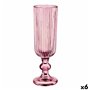 Coupe de champagne Rayures Rose verre 160 ml (6 Unités)