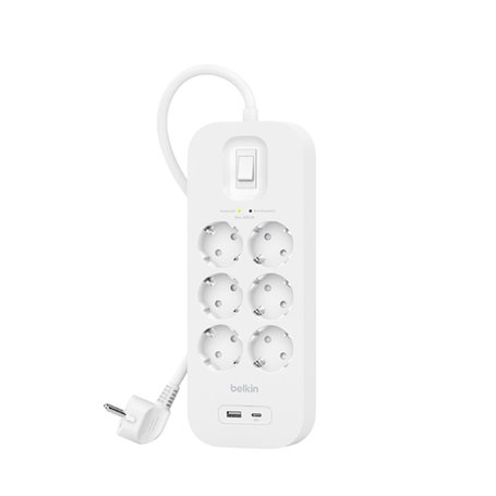 Multiprise 6 Prises avec Interrupteur Belkin Connect SRB002VF2M Blanc 