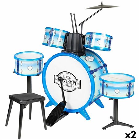 Batterie musicale Bontempi Bleu Plastique 85 x 68 x 65 cm (9 Pièces) (