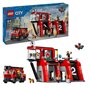 LEGO 60414 City La Caserne et le Camion de Pompiers. Jouet de Figurine