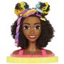 Barbie - Ultra Chevelure - T?te ? Coiffer brune fris?e m?ches arc-en-c