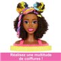 Barbie - Ultra Chevelure - T?te ? Coiffer brune fris?e m?ches arc-en-c