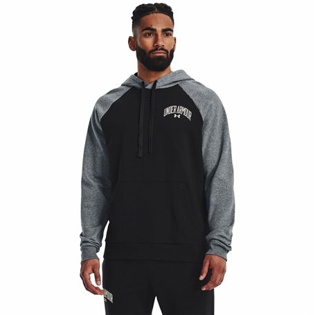 Sweat à capuche homme Under Armour  Wordmark Colorblock Noir