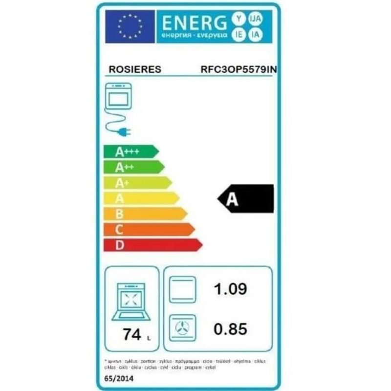 Image secondaire de Four encastrable pyrolyse chaleur pulsée ROSIERES RFC3OP5579IN - noir