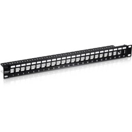 24-PORT 1U PATCH PANEL BLANK KEYSTONE 0,000000 Noir