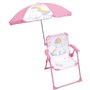 FUN HOUSE Licorne Chaise pliante camping avec parasol - H.38.5 xl.38.5
