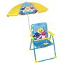 FUN HOUSE Baby Shark Chaise pliante camping avec parasol - H.38.5 xl.3