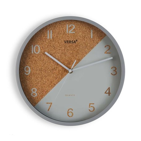 Horloge Murale Versa Cork Gris Plastique 4,5 x 30 x 30 cm