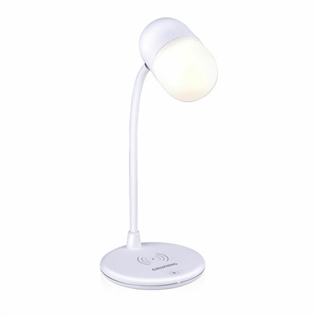 Lampe LED avec haut-parleur et chargeur sans fil Grundig Blanc Ø 12 x