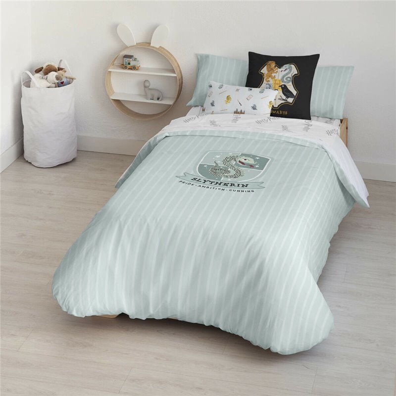 Housse de Couette Harry Potter Slytherin Sweet Multicouleur 175 Fils 140 x 200 cm Lit 1 personne