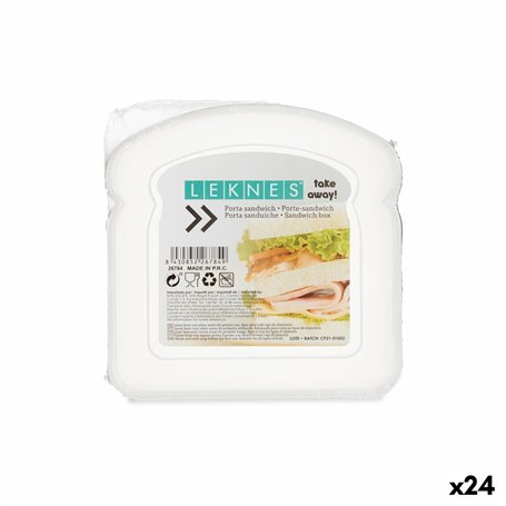 Boîte à Sandwich Transparent Plastique 12 x 4 x 12 cm (24 Unités)