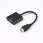Adaptateur VGA femelle vers HDMI m le - HDMI fiche or - Noir - C ble 15 cm - en