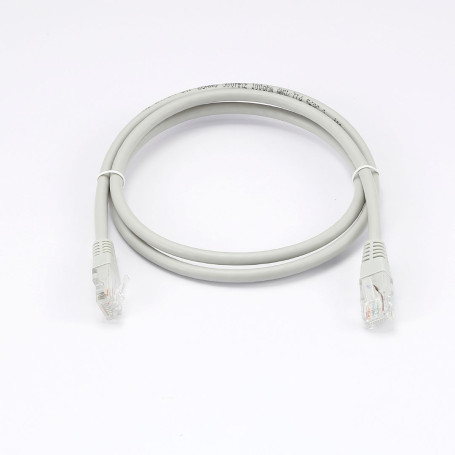 C ble RJ45 Male/Male droit CAT6A U/UTP - Longueur 1M - Gris - en sachet