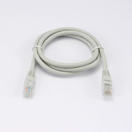 C ble RJ45 Male/Male droit CAT6 U/UTP - Longueur 1M - Gris - en sachet