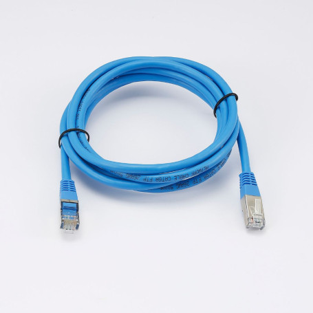 C ble RJ45 Male/Male droit CAT6A S/FTP - Longueur 2M - Bleu - en sachet