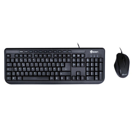 Kit HEDEN clavier souris filaire souris optique 1200 DPI clavier multimedia noir