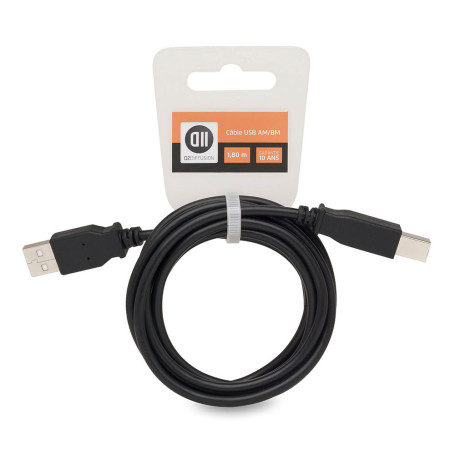 C ble USB 2.0 A m le/B m le 1.80 m Accroche cavalier