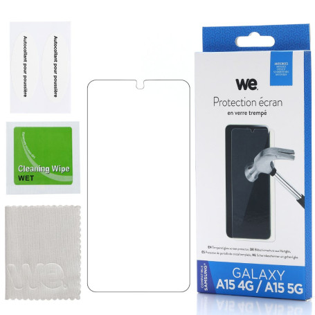 WE Verre tremp SAMSUNG GALAXY A15 4G/5G: Protection cran - anti-rayures - anti