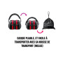 Casque Anti bruit attnuation 32dB avec housse de transport noir/rouge