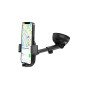 WE Support voiture universel : Fixation ventouse tableau de bord + pare-brise -