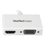 StarTech.com Adaptateur audio / vidéo de voyage - Convertisseur 2-en-1 Mini DisplayPort vers HDMI ou VGA - Blanc