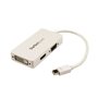 StarTech.com Adaptateur de voyage Mini DisplayPort vers VGA / DVI / HDMI - Convertisseur vidéo 3-en-1 - Blanc