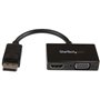 StarTech.com Adaptateur audio / vidéo de voyage - Convertisseur 2-en-1 DisplayPort vers HDMI ou VGA - Noir