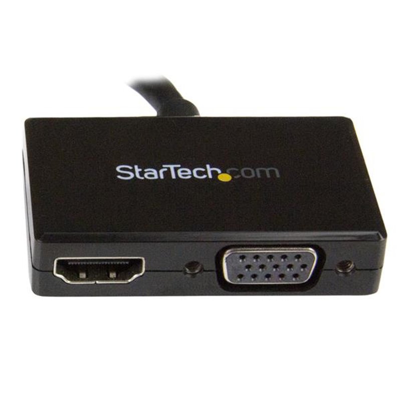 Image secondaire de Startech.com Adaptateur audio / vidéo de voyage - Convertisseur 2-en-1 DisplayPort vers HDMI ou VGA - Noir