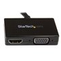 StarTech.com Adaptateur audio / vidéo de voyage - Convertisseur 2-en-1 DisplayPort vers HDMI ou VGA - Noir
