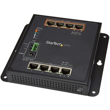 StarTech.com Switch Gigabit Ethernet géré à 8 ports (4 PoE+) - Fixation murale et accès en façade