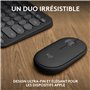 Logitech Pebble 2 Combo for Mac clavier Souris incluse RF sans fil + Bluetooth AZERTY Français Graphite