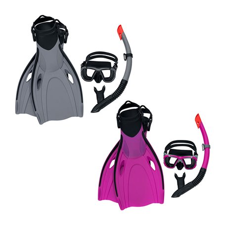 Lunettes de Plongée avec Tube et Palmes Bestway Multicouleur 43-48 Adulte