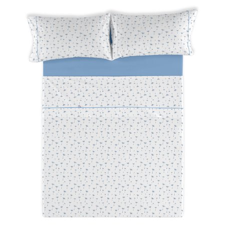 Jeu de draps Alexandra House Living Estelia Bleu Lit king size 4 Pièces