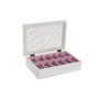 Boîte d'horloge DKD Home Decor Blanc Rose clair Verre Bois MDF 29 x 20 x 9 cm (12 Unités)