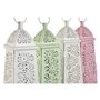 Lanterne Home ESPRIT Blanc Vert Rose Métal Aluminium Shabby Chic 13 x 13 x 43 cm (4 Unités)