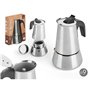 Cafetière Italienne Noir Argenté Acier 9 Tasses